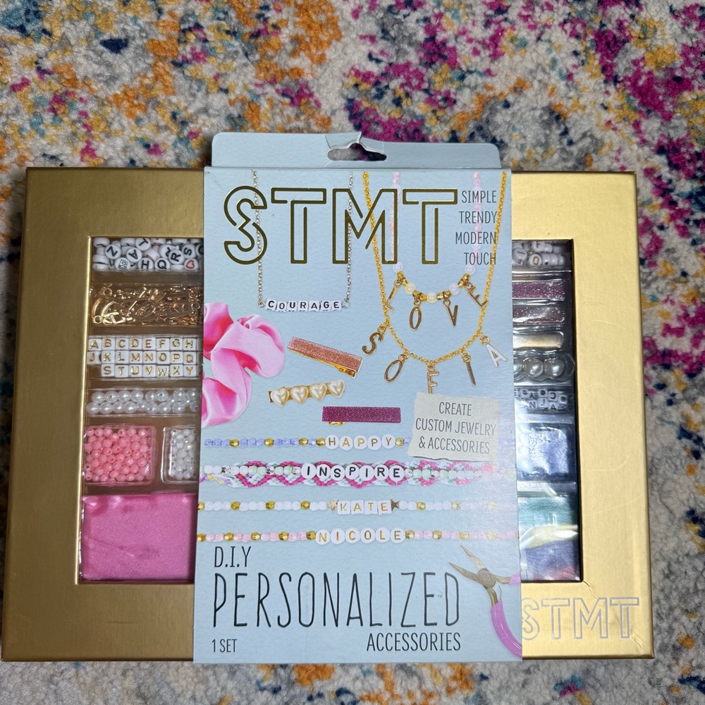DIY Personalized Jewelry Kit - Pink and Gold